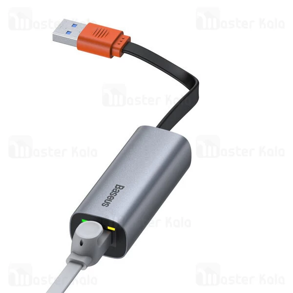 کابل تبدیل USB به LAN بیسوس Baseus Steel Cannon Series USB A Gigabit LAN Adapter CAHUB-AD0G