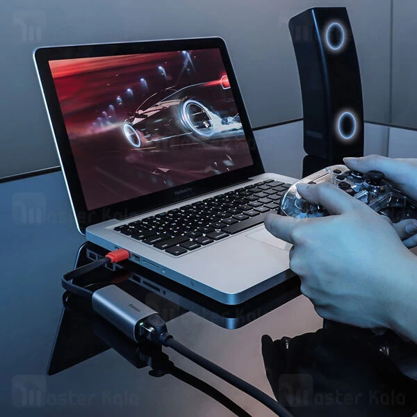 کابل تبدیل USB به LAN بیسوس Baseus Steel Cannon Series USB A Gigabit LAN Adapter CAHUB-AD0G