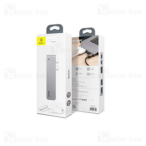هاب 5 پورت بیسوس Baseus Thunderbolt 5 in 1 Port Extension CAHUB-B0G مخصوص مک بوک پرو 2016 و 2017