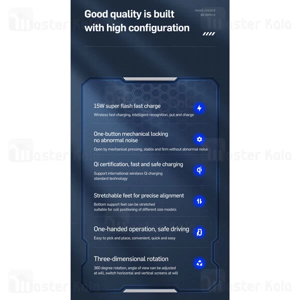 هولدر و شارژر وایرلس Joyroom JR-ZS213 Mechanical Car Mount Wireless Charger 15W