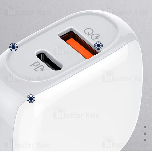 شارژر دیواری فست شارژ الدینیو LDNIO A2313C Fast Travel Charger PD QC3.0 18W توان 18 وات همراه کابل