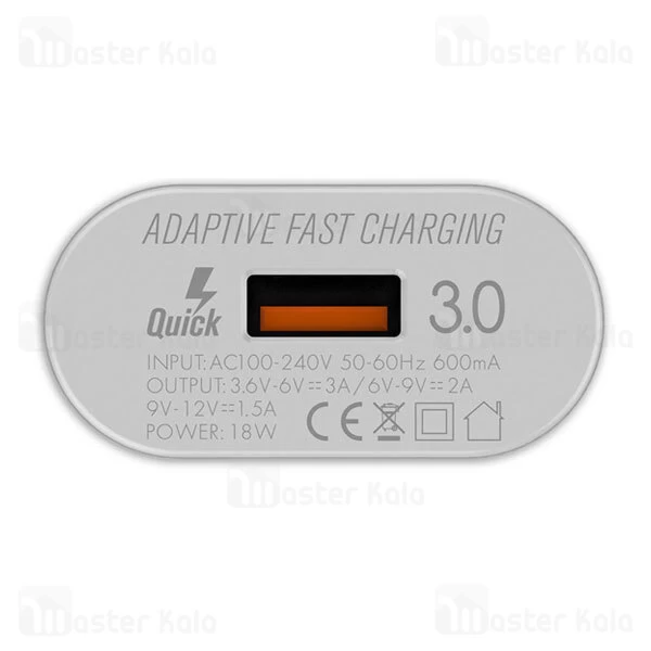 شارژر دیواری فست شارژ الدینیو LDNIO A303Q Travel Companion QC3.0 Fast Charger 18W توان 18 وات