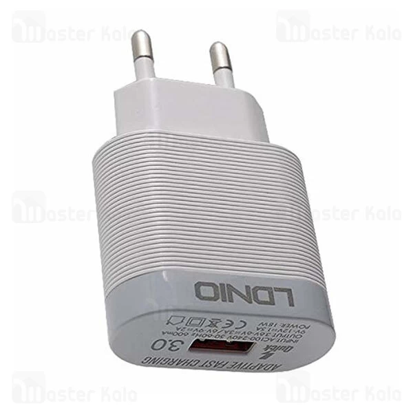شارژر دیواری فست شارژ الدینیو LDNIO A303Q Travel Companion QC3.0 Fast Charger 18W توان 18 وات