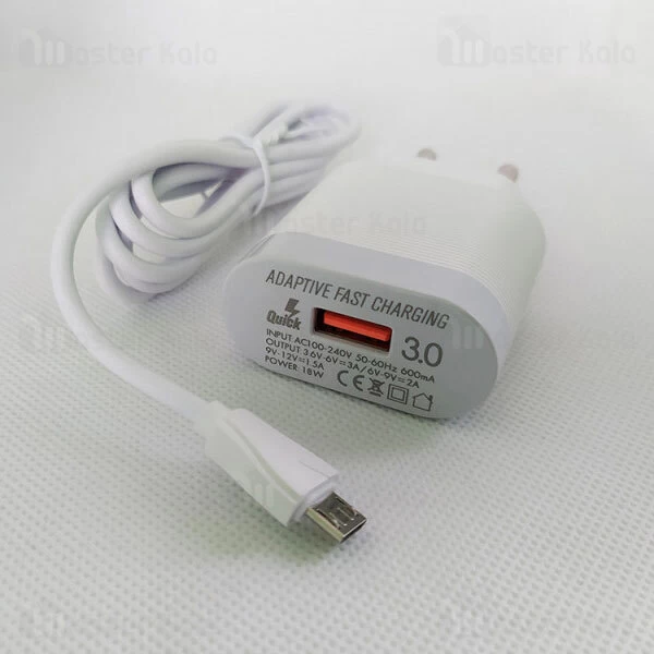 شارژر دیواری فست شارژ الدینیو LDNIO A303Q Travel Companion QC3.0 Fast Charger 18W توان 18 وات