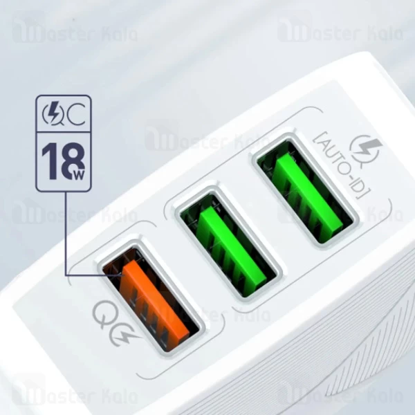 شارژر دیواری فست شارژ الدینیو LDNIO A3310Q Auto-ID Fast Charger 30W توان 30 وات