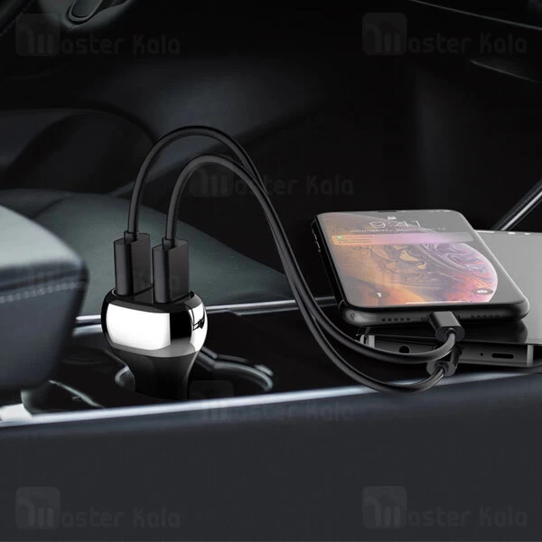 شارژر فندکی فست شارژ الدینیو LDNIO C2 LED Display Fast Car Charger 36W توان 36 وات همراه با کابل