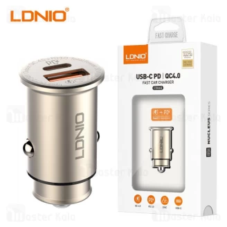 شارژر فندکی فست شارژ الدینیو LDNIO C506Q USB-C PD QC4 Fast Car Charger 30W توان 30 وات همراه با کابل