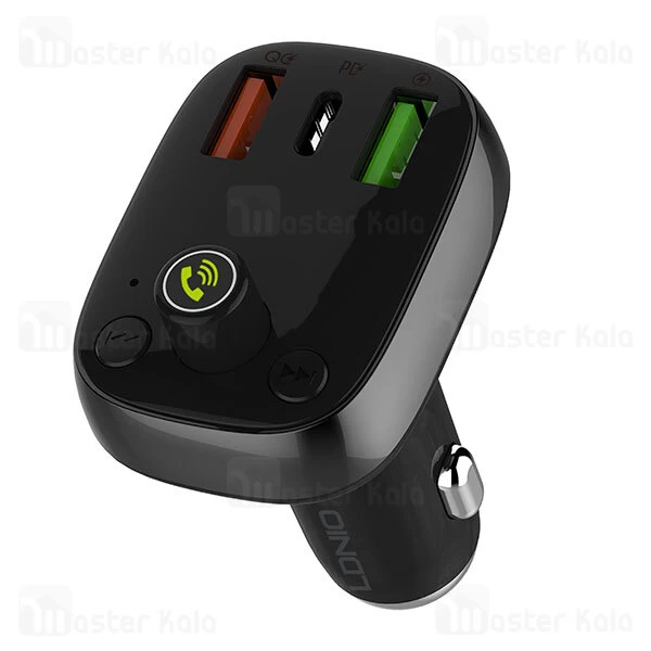 شارژر فندکی و پخش کننده بلوتوث الدینیو LDNIO C704Q Bluetooth Car Charger QC4 توان 36 وات همراه کابل