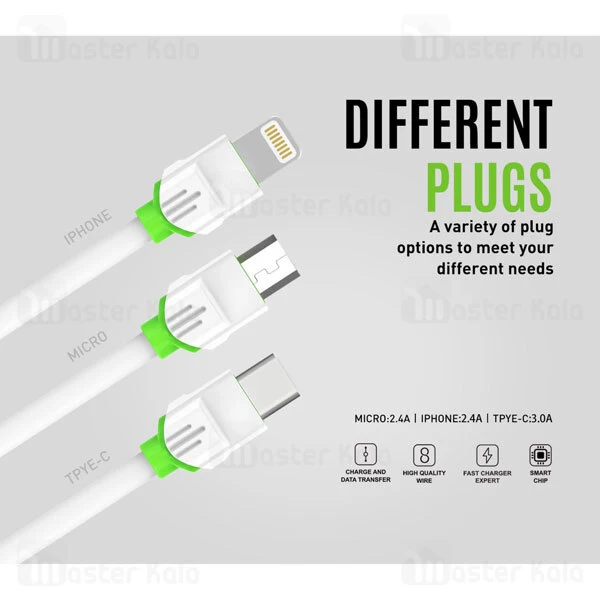 کابل لایتنینگ LDNIO LS33 Lightning Speedy Data Cable 2m 2.4A