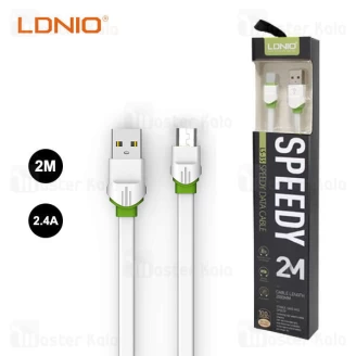 کابل میکرو یو اس بی الدینیو LDNIO LS35 Speedy Micro USB Data Cable طول 2 متر و 2.4 آمپر