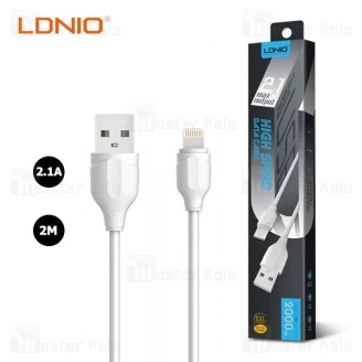 کابل لایتنینگ الدینیو LDNIO LS372 Lightning High Speed Data Cable به طول 2 متر و 2.1 آمپر