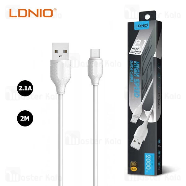 کابل Micro USB الدینیو LDNIO LS372 Micro USB High Speed Data Cable به طول 2 متر و 2.1 آمپر