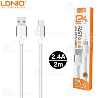 کابل میکرو یو اس بی الدینیو LDNIO LS392 Cable طول 2 متر توان 2.4 آمپر
