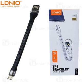 کابل میکرو یو اس بی الدینیو LDNIO LS50 TPE Bracelet طول 15 سانتی متر طرح دستبند