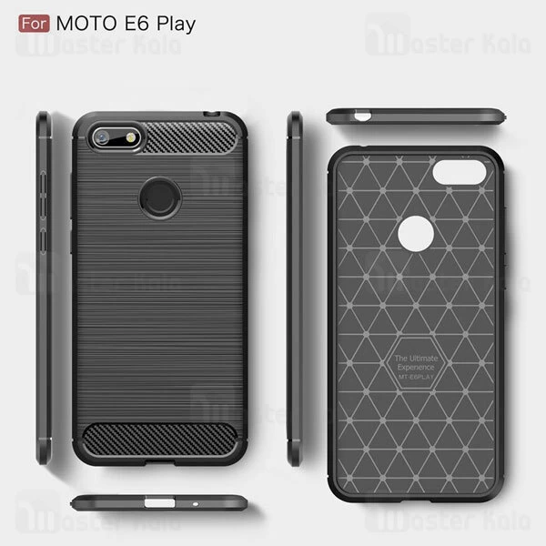 قاب محافظ ژله ای موتورولا Motorola Moto E6 Play Fiber Carbon Rugged Armor Case