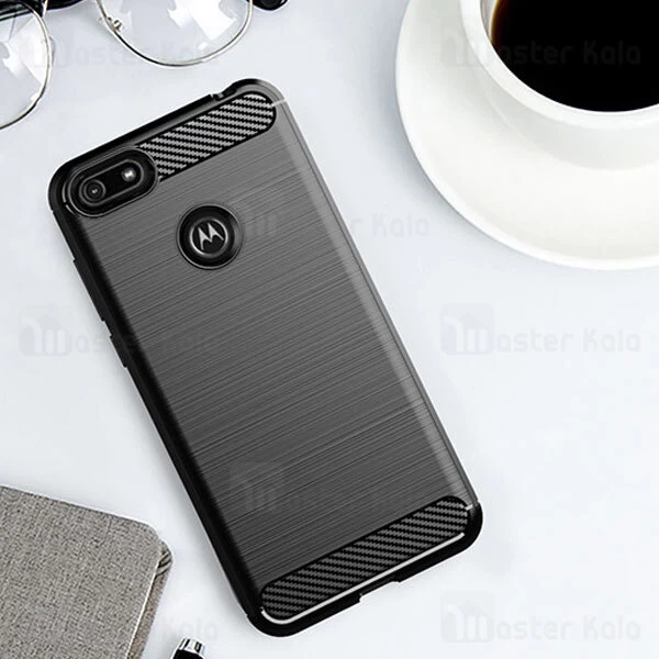 قاب محافظ ژله ای موتورولا Motorola Moto E6 Play Fiber Carbon Rugged Armor Case