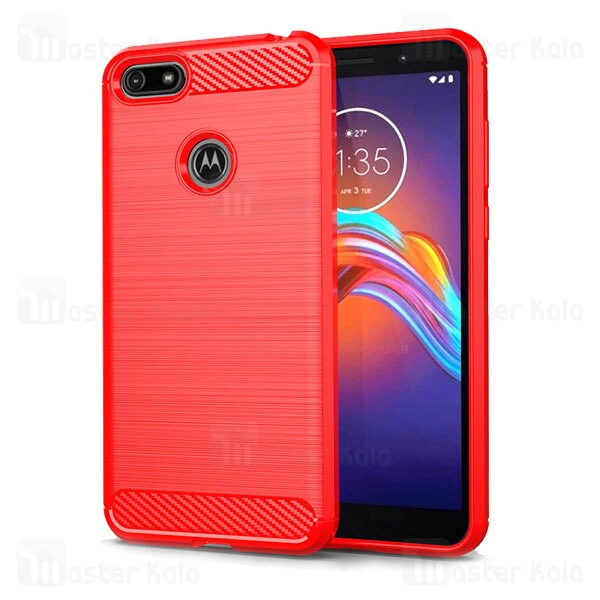 قاب محافظ ژله ای موتورولا Motorola Moto E6 Play Fiber Carbon Rugged Armor Case
