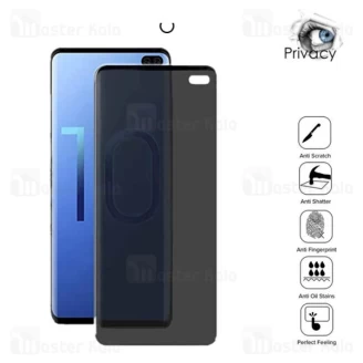 محافظ صفحه حریم شخصی نانو سرامیک تمام صفحه و تمام چسب Samsung Galaxy S10 Plus Privacy