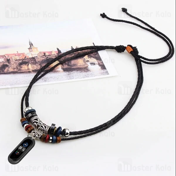 بند چرمی دستبند سلامتی شیائومی Xiaomi Mi Band 5 TAMISTER Leather Rope Strap مدل گردنی