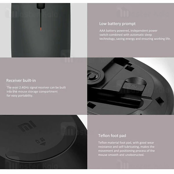 موس وایرلس سایلنت شیائومی Xiaomi Mi Silent Edition Dual Mode Mouse WXSMSBMW02 دارای 6 کلید