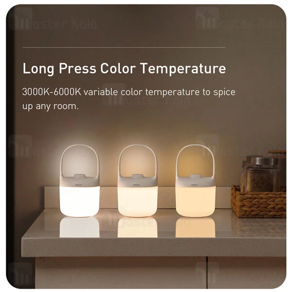 چراغ خواب Baseus Moon white Series Portable Wireless Light Lamp DGYB-02