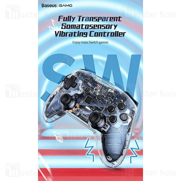 دسته بازی بیسوس Baseus SW Motion Sensing Vibrating Gamepad Transparent GMSWA-01