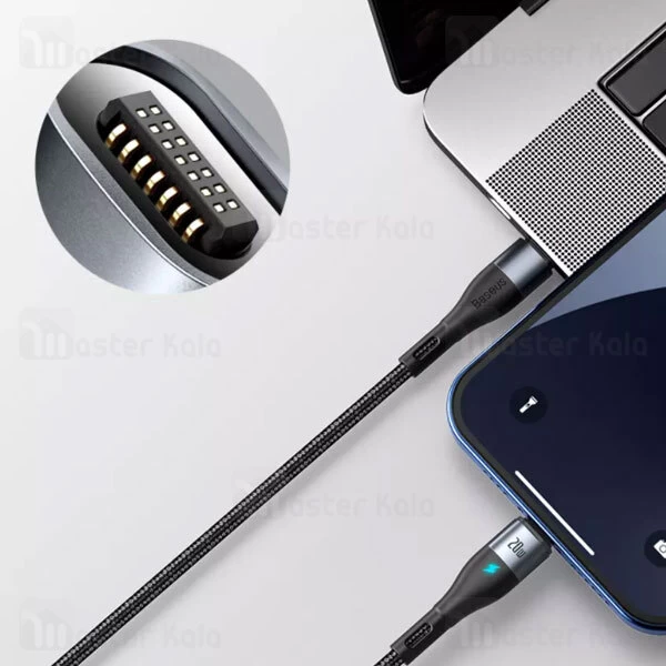 کابل مگنتی لایتنینگ بیسوس Baseus Zinc Magnetic Type C to Lightning CATLXC-01 طول 1 متر توان 20 وات