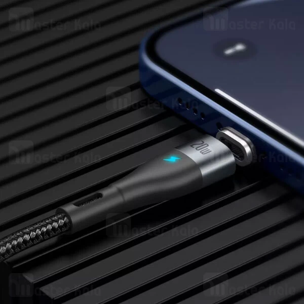 کابل مگنتی لایتنینگ بیسوس Baseus Zinc Magnetic Type C to Lightning CATLXC-01 طول 1 متر توان 20 وات