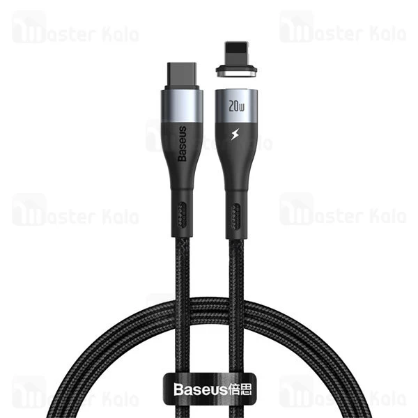 کابل مگنتی لایتنینگ بیسوس Baseus Zinc Magnetic Type C to Lightning CATLXC-01 طول 1 متر توان 20 وات