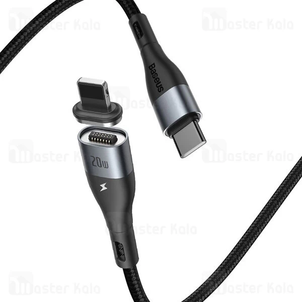 کابل مگنتی لایتنینگ بیسوس Baseus Zinc Magnetic Type C to Lightning CATLXC-01 طول 1 متر توان 20 وات