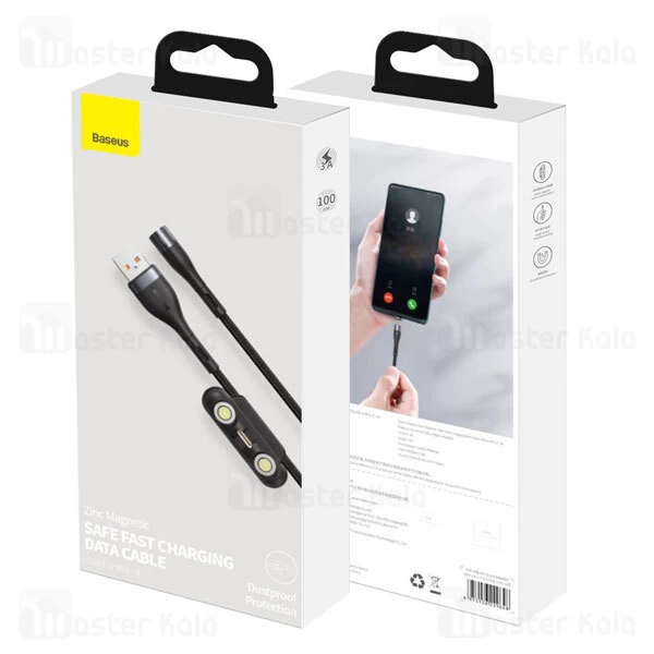 کابل مگنتی سه سر بیسوس Baseus Zinc Magnetic Fast Date Cable MLC CA1T3-AG1 طول 1 متر توان 3 آمپر