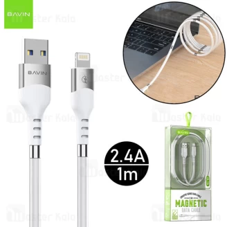 کابل لایتنینگ باوین Bavin CB-196 Multiple Magnetic طول 1 متر توان 2.4 آمپر دارای بست مگنتی