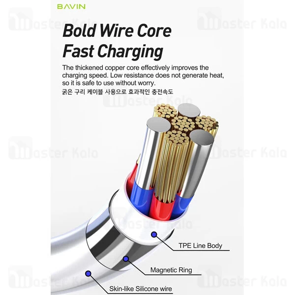 کابل لایتنینگ Bavin CB-196 Multiple Magnetic Lightning 2.4A 1m Cable