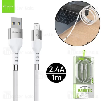 کابل میکرو یو اس بی باوین Bavin CB-196 Multiple Magnetic طول 1 متر توان 2.4 آمپر دارای بست مگنتی