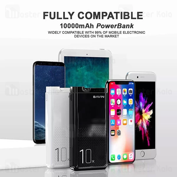 پاوربانک 10000 فست شارژ باوین Bavin PC085 QC3 PD Type C Power Bank 18W توان 18 وات
