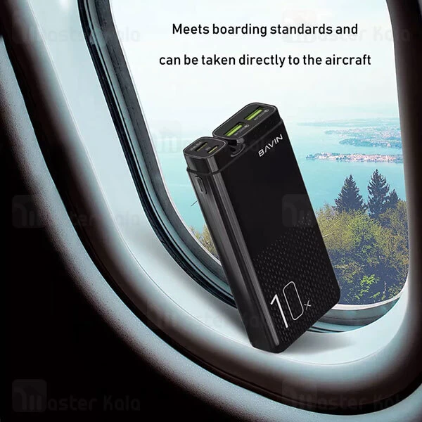 پاوربانک 10000 فست شارژ باوین Bavin PC085 QC3 PD Type C Power Bank 18W توان 18 وات