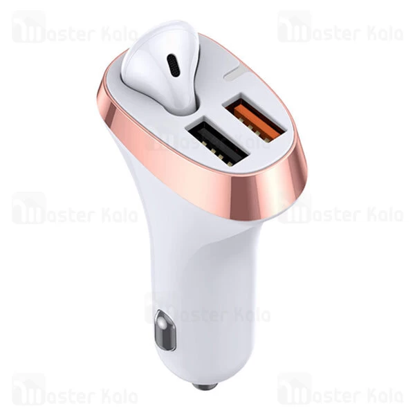 هندزفری بلوتوث و شارژر فندکی جویروم Joyroom Car Charger Wireless Earphone 2x USB JR-CP2 توان 28 وات