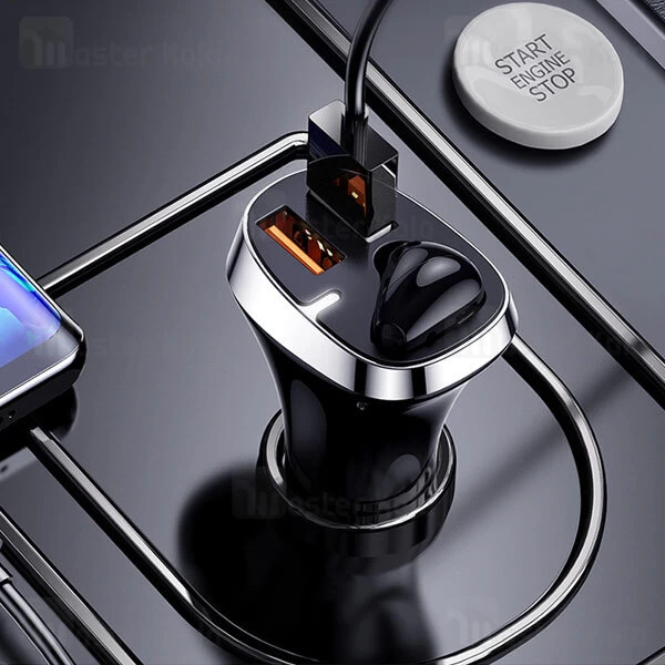 هندزفری بلوتوث و شارژر فندکی جویروم Joyroom Car Charger Wireless Earphone 2x USB JR-CP2 توان 28 وات