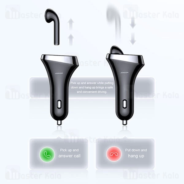 هندزفری بلوتوث و شارژر فندکی جویروم Joyroom Car Charger Wireless Earphone 2x USB JR-CP2 توان 28 وات