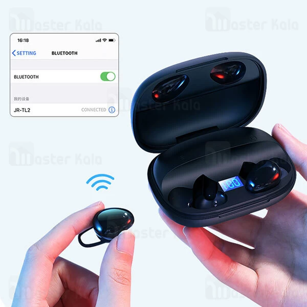 هندزفری بلوتوث دوگوش جویروم Joyroom Digital Display TWS Earphone JR-TL2 1500mAh Power Bank Case