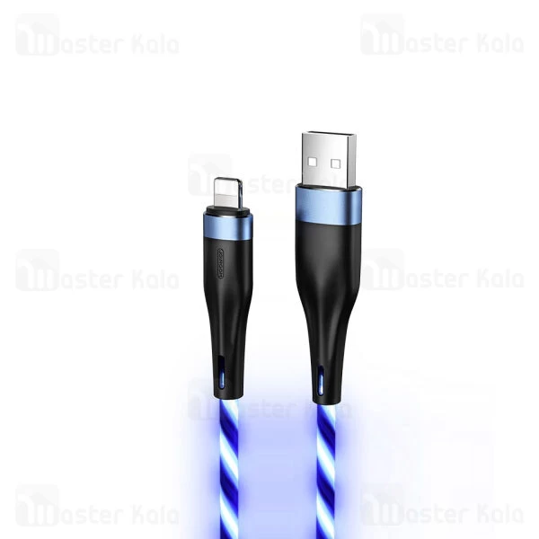 کابل لایتنینگ Joyroom Streamer Data Cable Lightning S-1224N3 طول 1.2 متر توان 2.4 آمپر LED دار