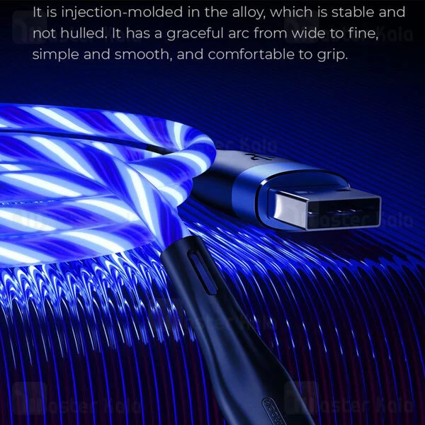 کابل لایتنینگ Joyroom Streamer Data Cable Lightning S-1224N3 طول 1.2 متر توان 2.4 آمپر LED دار