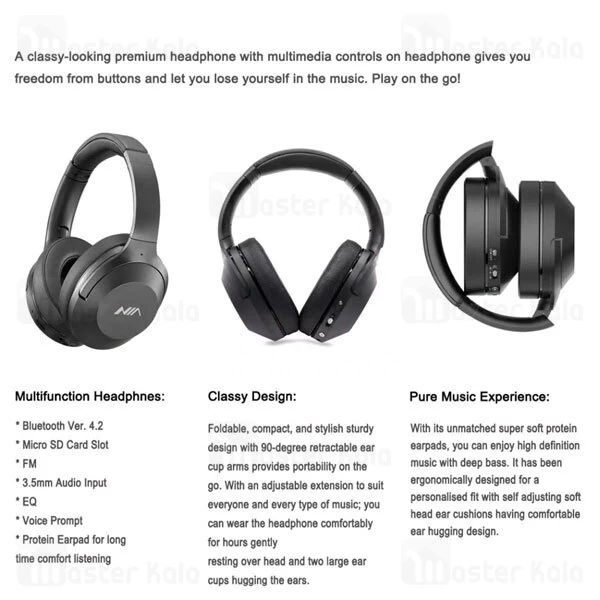 هدفون بلوتوث NIA NX100 Wireless Bluetooth Headphones