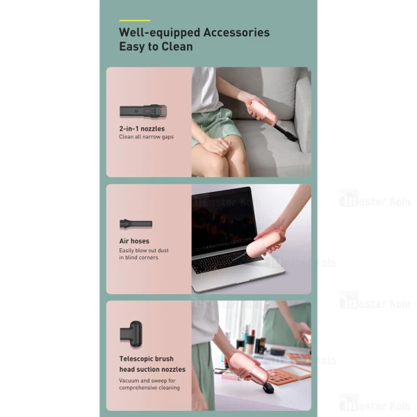 جارو شارژی Baseus CRXCQC1-02 Wireless Vacuum Cleaner 45W 3800Pa