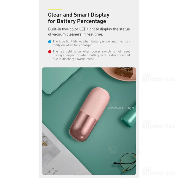 جارو شارژی Baseus CRXCQC1-02 Wireless Vacuum Cleaner 45W 3800Pa