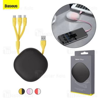کابل سه سر Baseus Lets go Little Reunion CAMLT-TY24 توان 3 آمپر طول 0.85 متر دارای سیم جمع کن
