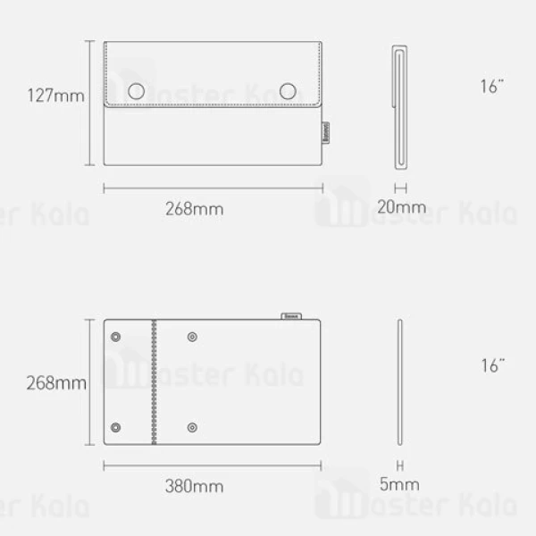 کیف لپ تاپ Baseus LBZD-B0G Folding Series 16 Laptop Sleeve