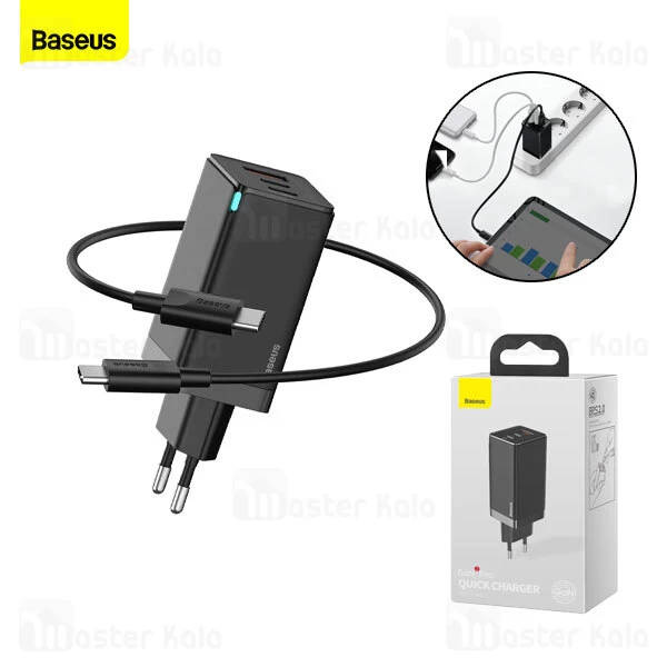 شارژر دیواری Baseus GaN2 Pro QC4+ Dual Type-C and USB A CCGAN2P-B01 65w