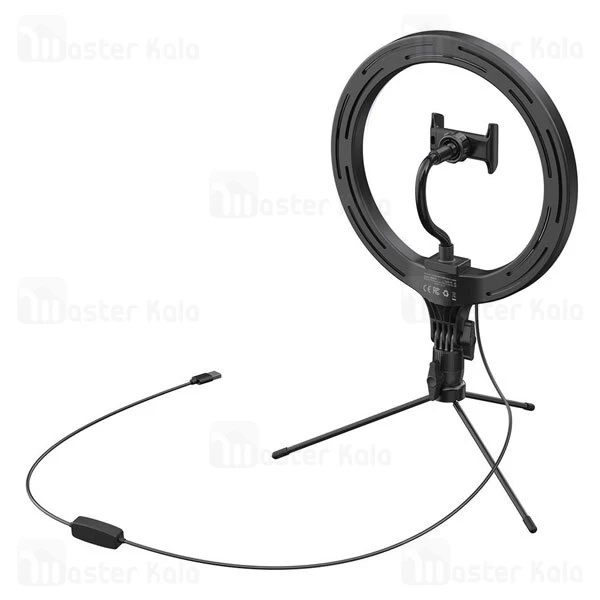 رینگ لایت بیسوس Baseus Live Stream Holder-table Stand Ring Light CRZB10-A01 با پایه 20 سانتی و هولدر