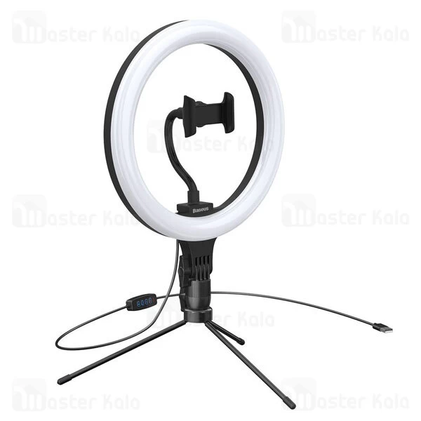 رینگ لایت بیسوس Baseus Live Stream Holder-table Stand Ring Light CRZB10-A01 با پایه 20 سانتی و هولدر